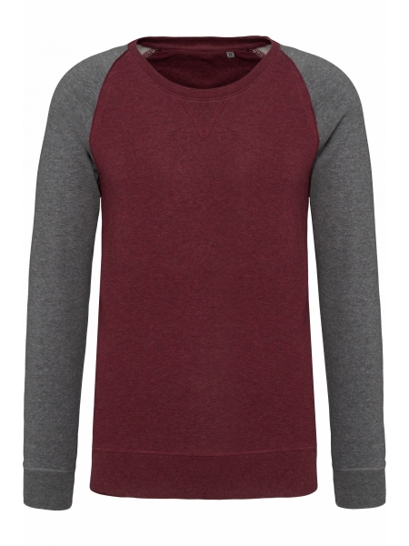 felpa-uomo-bio-bicolore-girocollo-e-manica-raglan-wine heather - grey heather.jpg